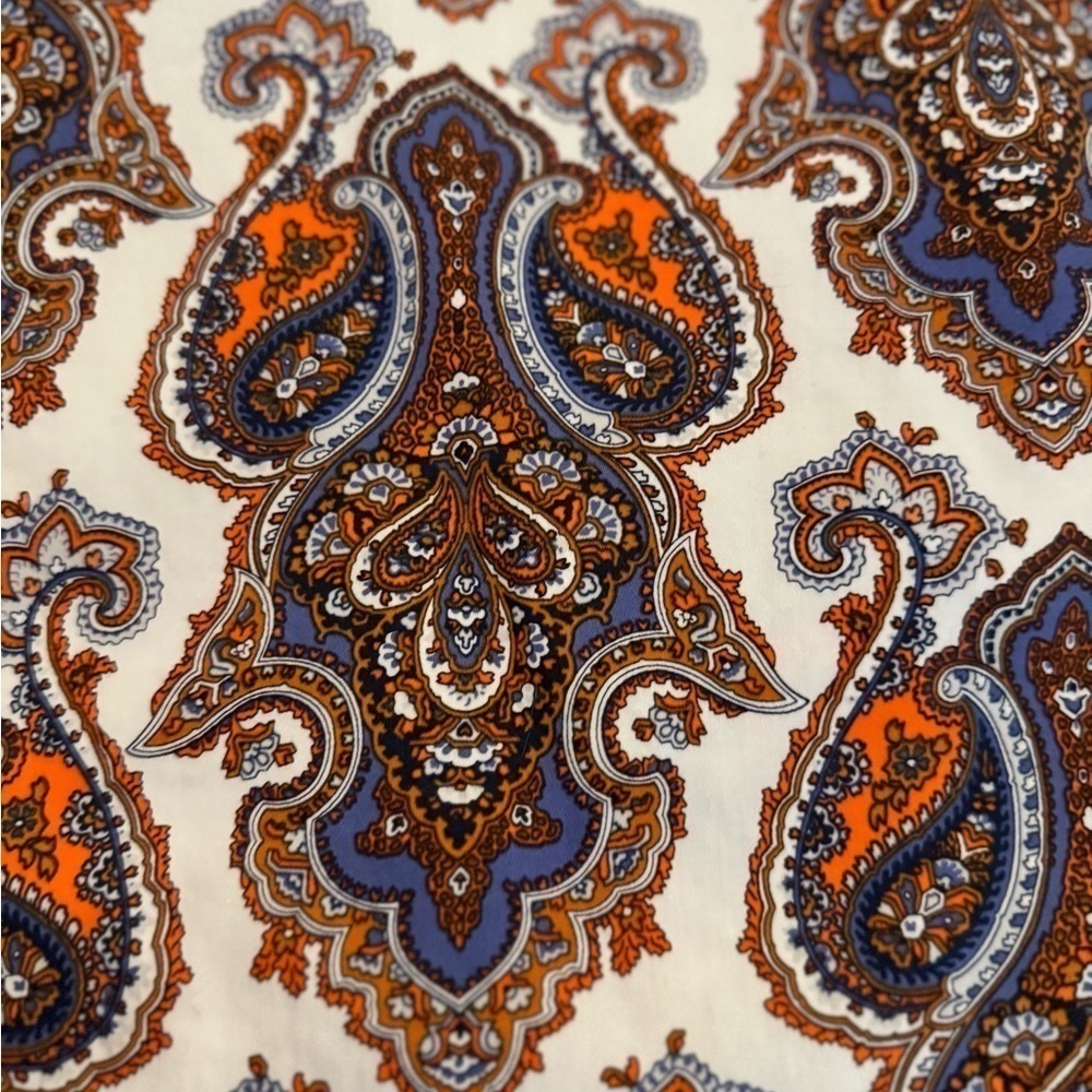 J. Crew Ivory, Purple & orange paisley skirt with stretch Sz-8 - Picture 2 of 6